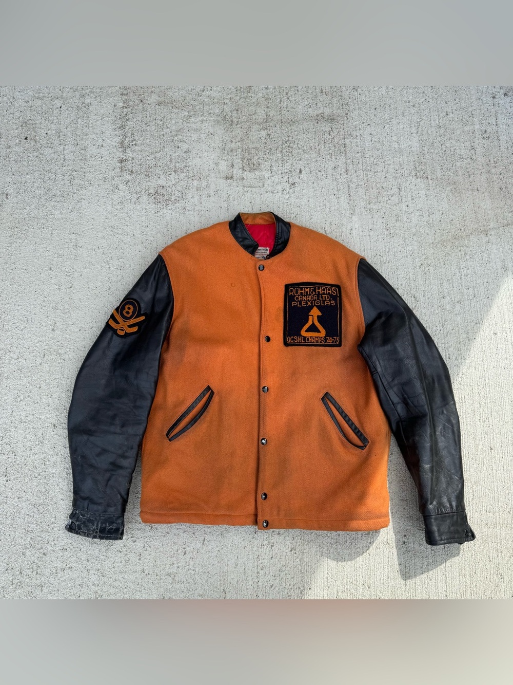 VINTAGE AVON SPORTSWEAR VARISTY JACKET ROHM & HAAS CANADA LTD SIZE 44 TALL